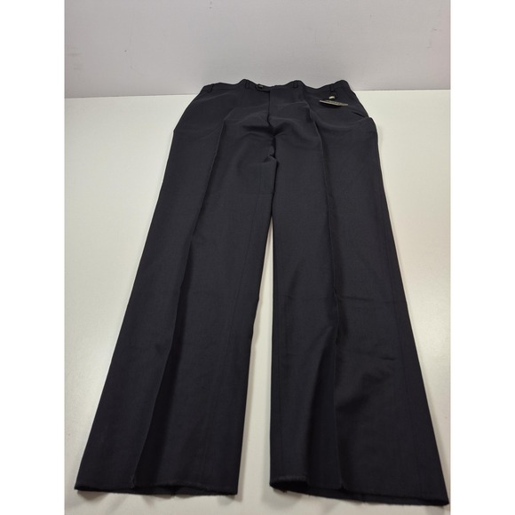 VTG Lauren Ralph Lauren Dress Pants Mens 42x36 Navy Wool Flat Front Unhemmed